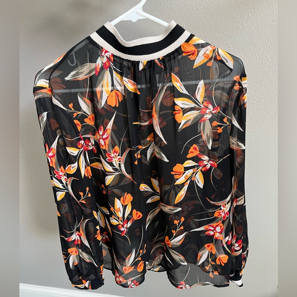 French Connection Black Floral Blouse